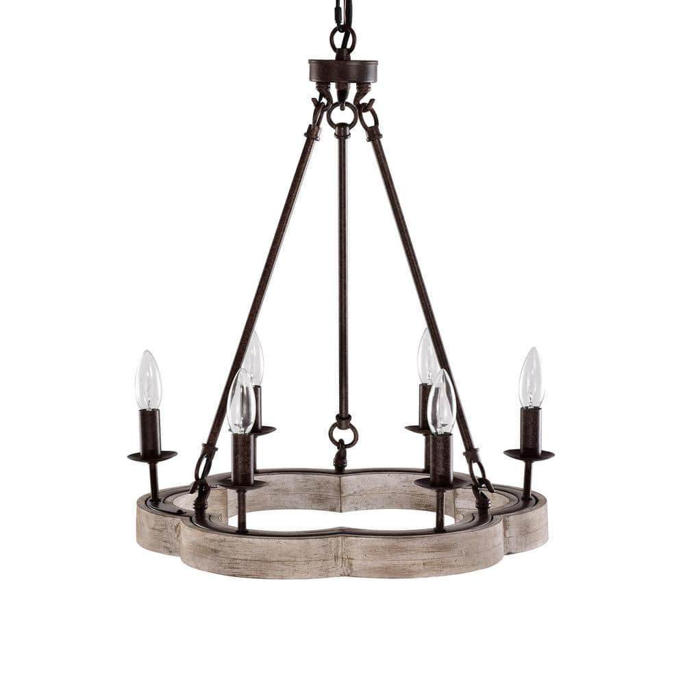 Callie 19.6 in. 6-Light Black Indoor Chandelier with Light Kit price history on PriceWatchPro