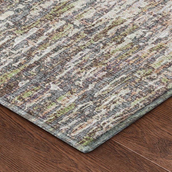 Mayfield Premium Machine Washable Abstract AMF2439 Gray 2 ft. x 3 ft. Accent Rug