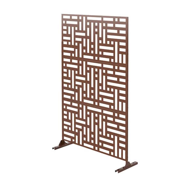 Dovelina 74.8 in. Stainless Steel Privacy Screen Garden Fence in Brown