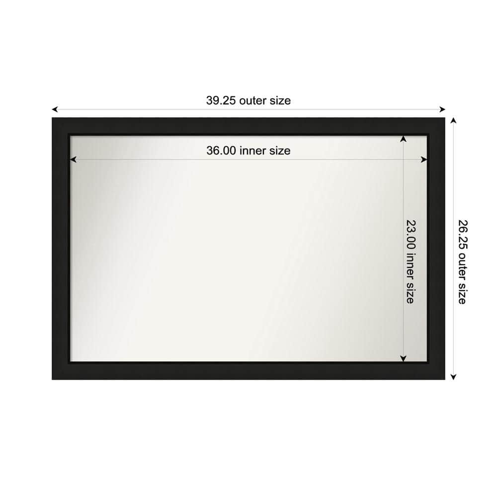 Midnight Black Narrow 39.25 in. x 26.25 in. Custom Non-Beveled Wood FramedBathroom Vanity Wall Mirror price history on PriceWatchPro