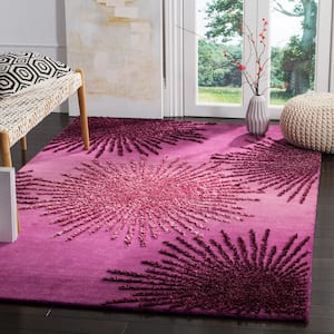 Soho Purple Doormat 2 ft. x 3 ft. Floral Area Rug