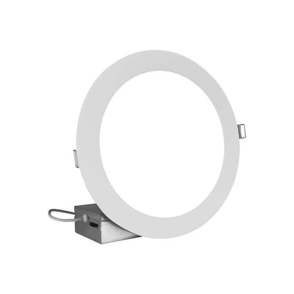 NICOR RELS Round 8 in. White Selectable IC-Rated Integrated LED Recessed Downlight Trim Kit