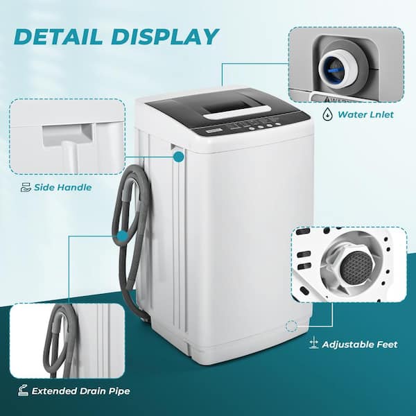 Capacity-Washer 1.03 (cu. ft.) Portable Compact Washer and Dryer Combo with 10 Programs 5 Water Levels in Gray