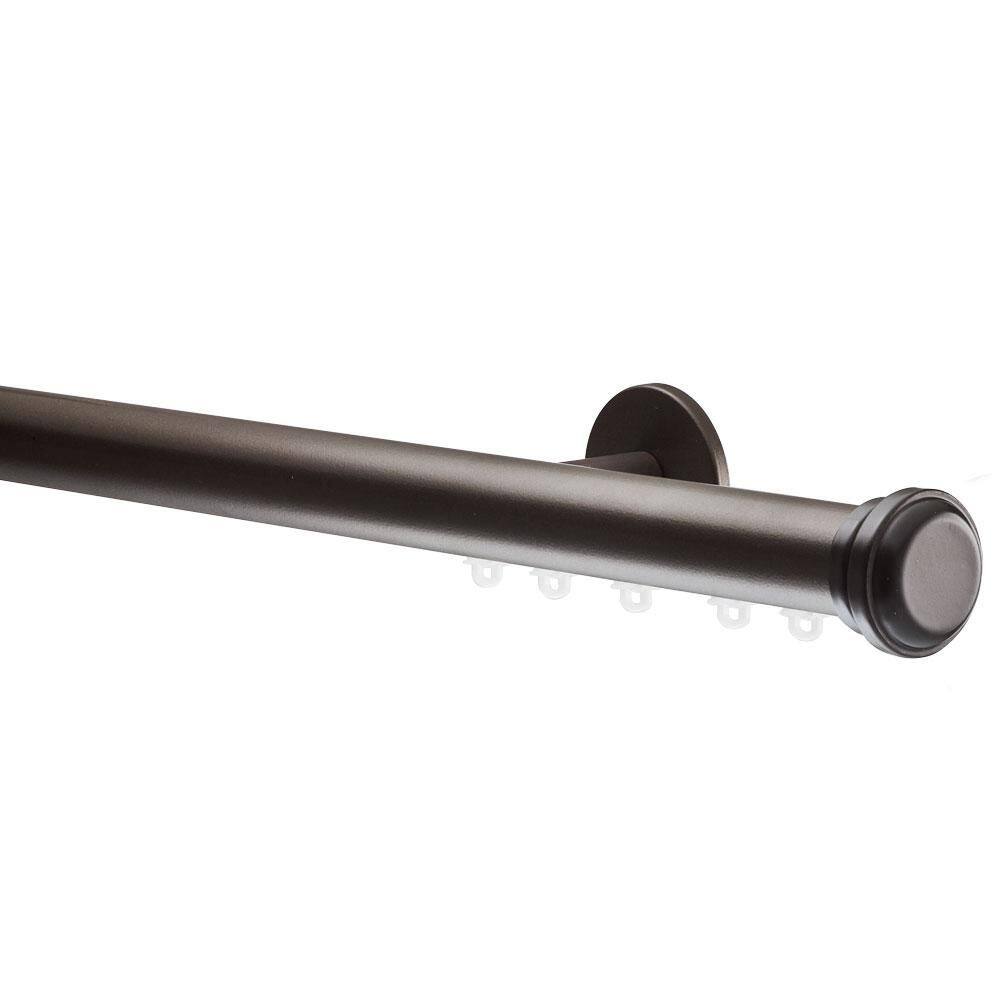 Tekno Pro 48 in. Non-Adjustable 1.13 in. Diameter Traverse Curtain Rod Set with Cap Finial in Oil Rubbed Bronze price history on PriceWatchPro