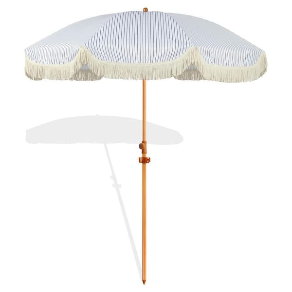 aluminum patio umbrella pole 6.5 ft. Aluminum Patio Umbrella in Blue White Stripe L0CXDS9626