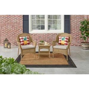 Rosemont Light Brown Steel Wicker Outdoor Patio Lounge Chair with Putty Tan Cushion (2-Pack)