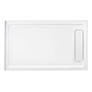 36 in.W x 60 in. L Alcove Shower Pan Base with Reversible Drain in White