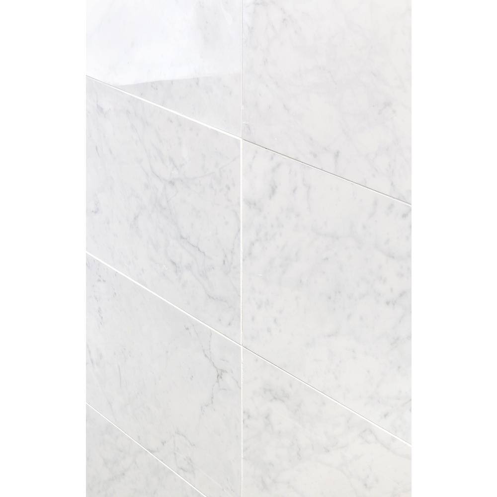 Grace 12" x 24" Polished White Porcelain Marble Look Tile