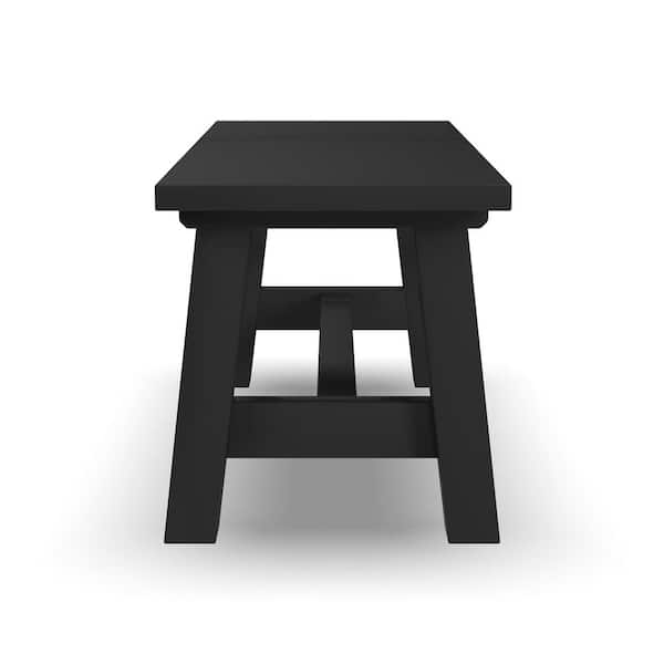 Trestle Black Backless Dining Bench 45.5 in.