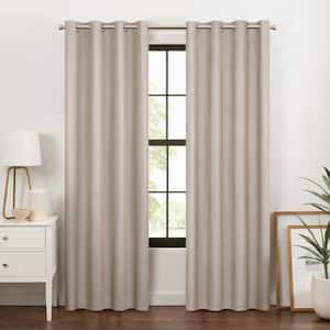 Larissa Sandstone Polyester Solid 50 in. W x 63 in. L Grommet 100% Blackout Curtain (Single Panel)