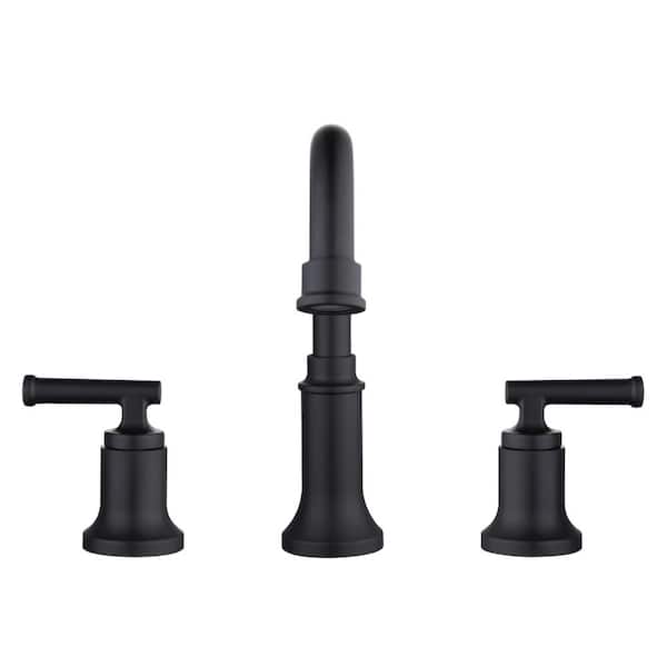 Glacier Bay - Oswell 8 in. Widespread Double-Handle High-Arc Bathroom Faucet in Matte Black