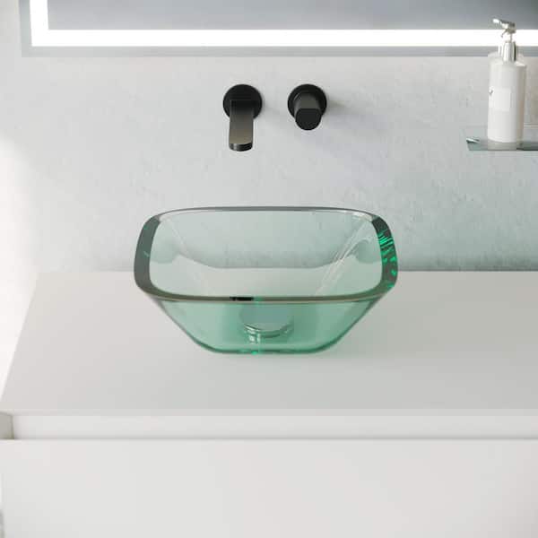 RENOVATORS SUPPLY MANUFACTURING Squared 12-3/4 in. Glass Vessel