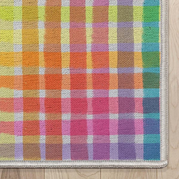 Well Woven Crayola Plaid Multicolor 5 ft. x 7 ft. Area Rug