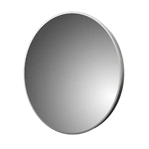 Reflections 28 in. W x 28 in. H Round Aluminum Framed Wall Mount Bathroom Vanity Mirror in Brushed Nickel