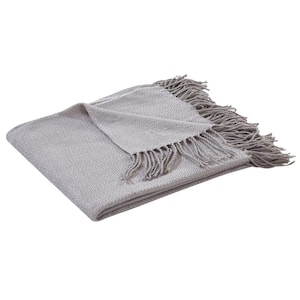 Gray Herringbone 100% Acrylic Throw Blanket