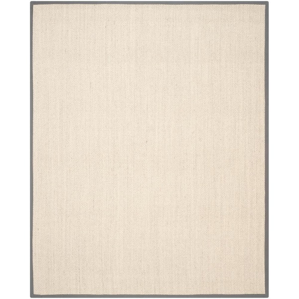 SAFAVIEH Natural Fiber Marble/Gray 11 ft. x 15 ft. Border Woven Area Rug