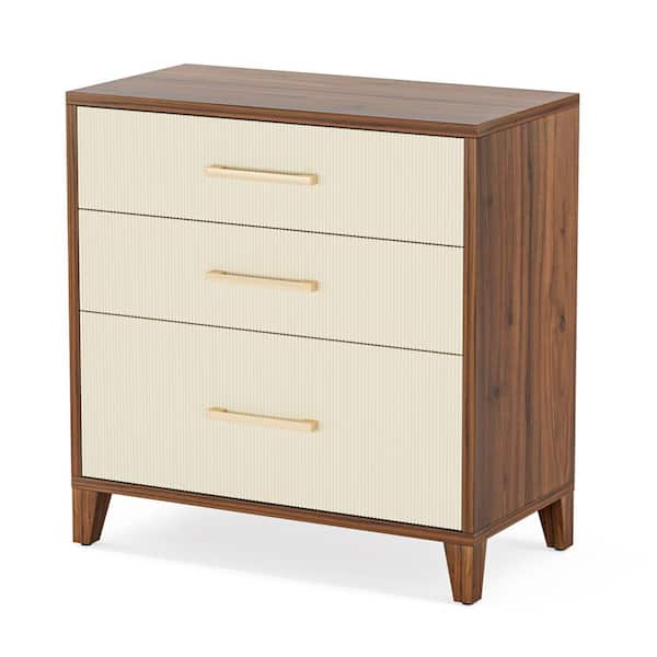 TRIBESIGNS WAY TO ORIGIN Cindy 3-Drawer Beige and Brown Engineered Wood 31.5 in. W Letter Legal Size for Lateral File Cabinet