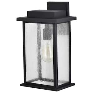 Sullivan Matte Black Outdoor Hardwired Wall Lantern Sconce with No Bulbs Included