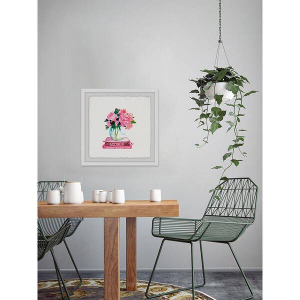 Unbranded 40 in. H x 40 in. W "Pink Books" by Marmont Hill Framed Printed Wall Art