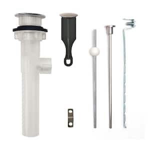 Bathroom Pop-Up Drain with Ball Rod, Transparent ABS Body w/ Overflow, 1.6-2" Sink Hole, Brushed Nickel