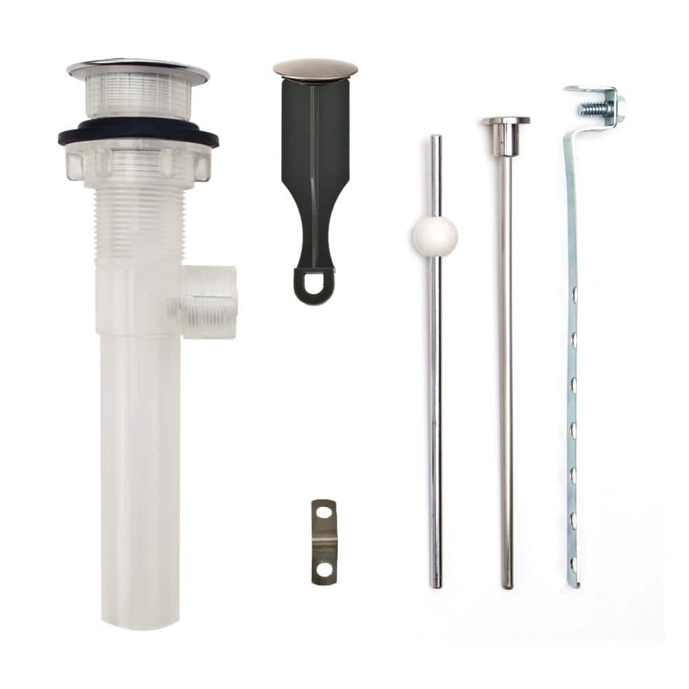 "Bathroom Pop-Up Drain with Ball Rod, Transparent ABS Body w/o Overflow, 1.6-2"" Sink Hole, Brushed Nickel" price history on PriceWatchPro