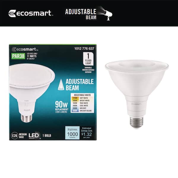 90-Watt Equivalent PAR38 Dimmable Adjustable Beam Angle LED Light Bulb With Selectable Color Temperature (1-Pack)