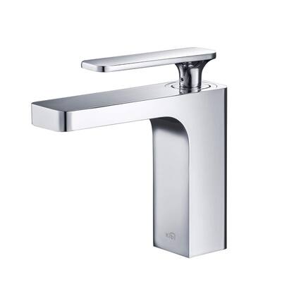 Single Handle Lever Handle Single Hole Bathroom Sink Faucet with Supply Lines and Adjustable Flow Rate in Chrome