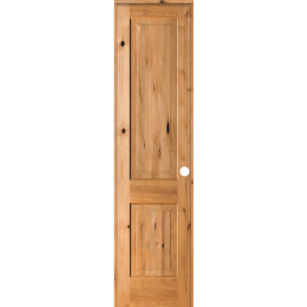 Krosswood Doors 24 in. x 96 in. Rustic Knotty Alder 2 Panel Left-Handed ...