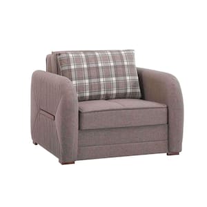 Lightning Collection Beige Convertible Armchair with Storage