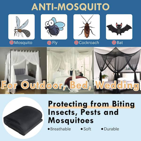 54 in. x 84 in. Coffee Mosquito Netting Curtain Insect Pest Barrier Netting for Outdoor/Patio/Canopy/Wedding