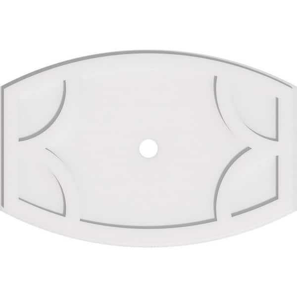 Ekena Millwork 32 in. W x 21-3/8 in. H x 2 in. ID x 1 in. P Kailey Architectural Grade PVC Contemporary Ceiling Medallion