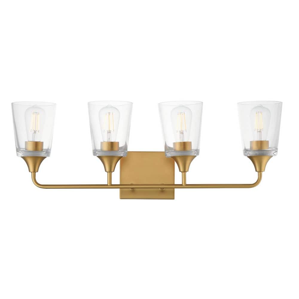 Hudson 28.25 in. 4 Light Natural Aged Brass Vanity Light price history on PriceWatchPro