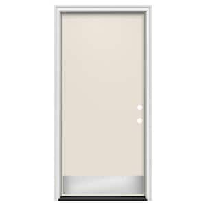 36 in. x 80 in. Flush Left-Hand/Inswing Primed Steel Prehung Front Door w/Brickmould, ADA Accessible