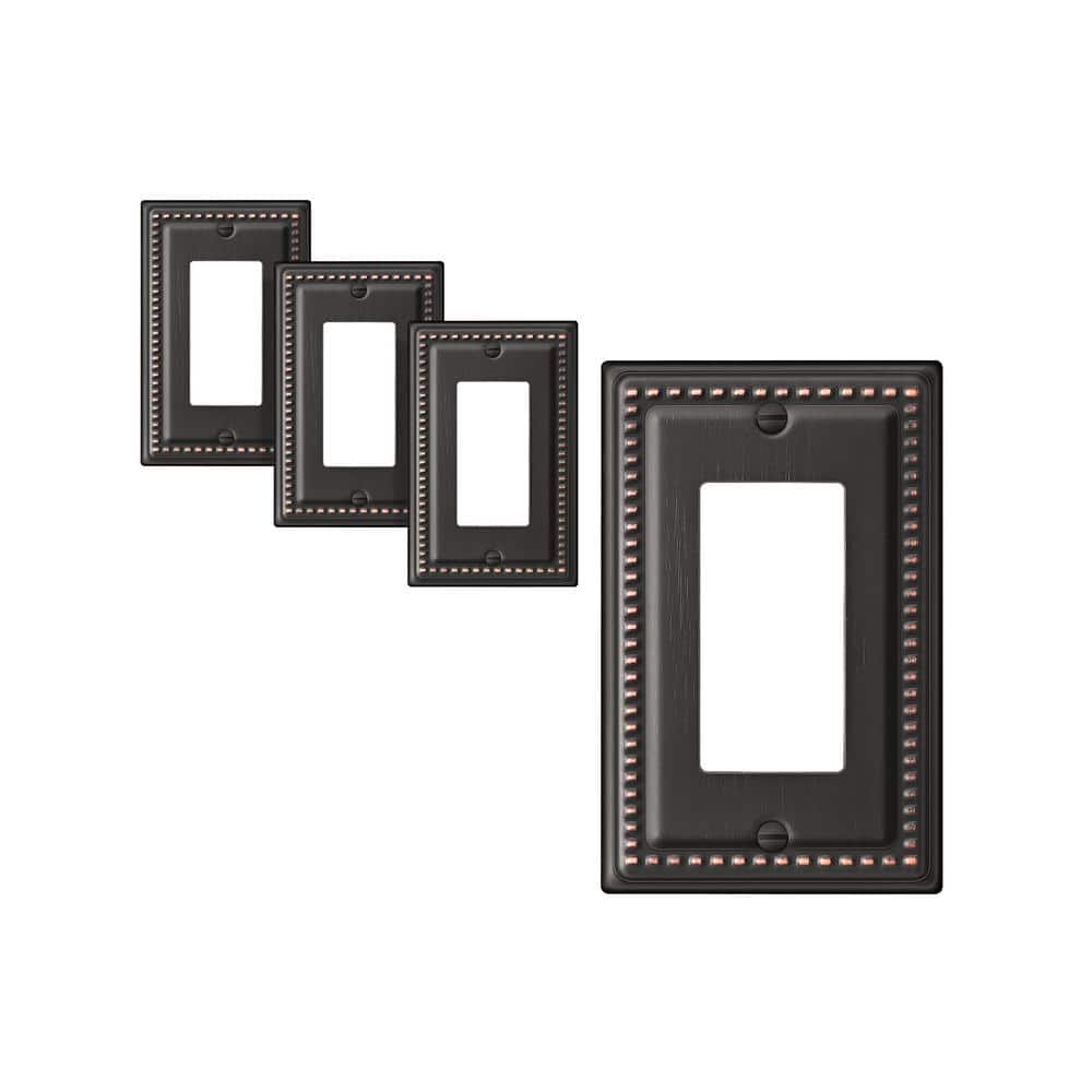 1-Gang Aged Bronze Decorative/Rocker Outlet Metal Wall Plate(4-Pack) price history on PriceWatchPro