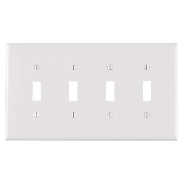 Leviton White 4-Gang Toggle Wall Plate (1-Pack)