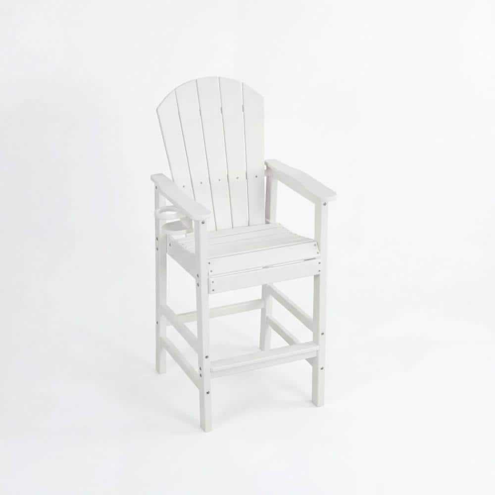 1-Piece White HDPE Outdoor Adirondack Chair with Cup Holder price history on PriceWatchPro