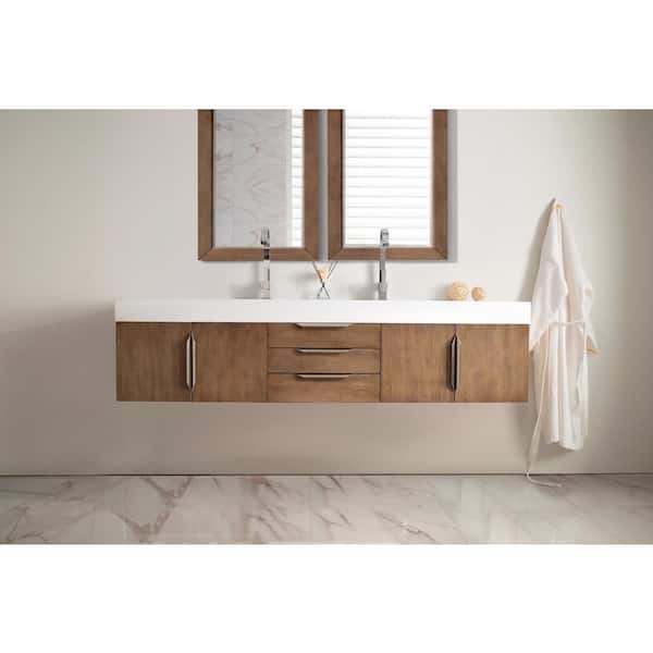 James Martin Vanities Mercer Island 72 In W Double Bath Vanity Latte Oak With Solid Surface Top Glossy White Basin 389 V72d Lto A Gw The Home Depot James Martin Vanities Mercer Island 72, Oak Double Vanity Set