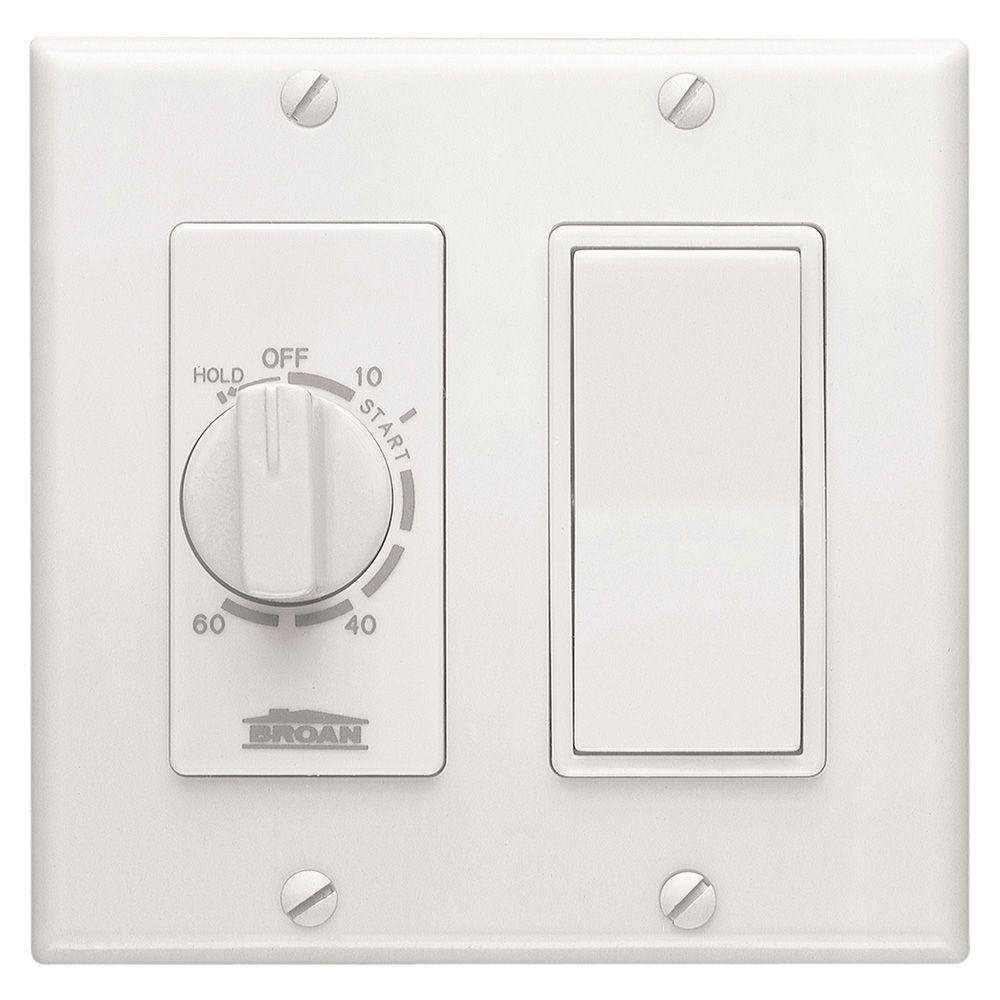 Broan Nutone 15 Amp 60 Minute In Wall, Timer Switch For Bathroom Fan