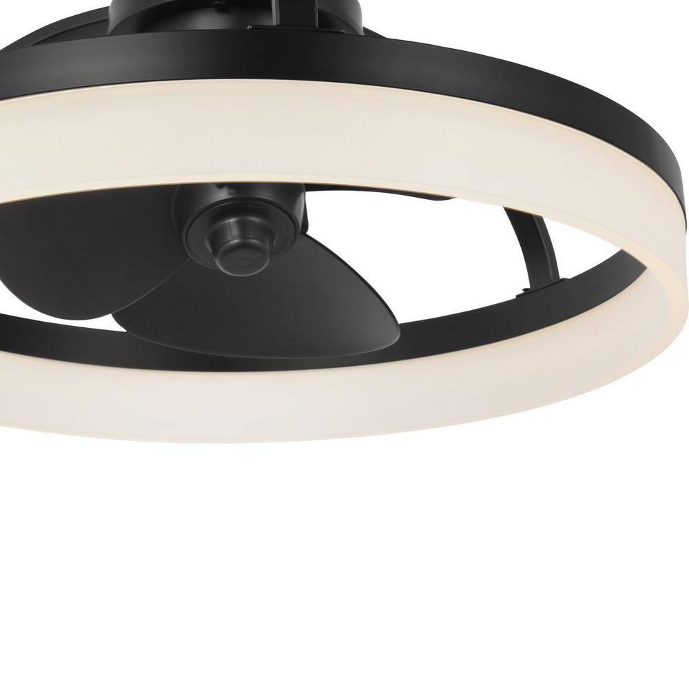 Matte Black 20" LED Ceiling Fan with Remote and Light