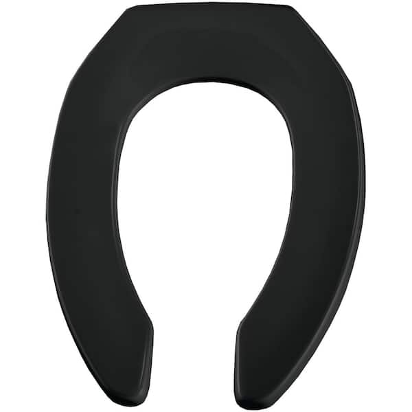 BEMIS Never Loosens Elongated Open Front Commercial Plastic Toilet Seat ...