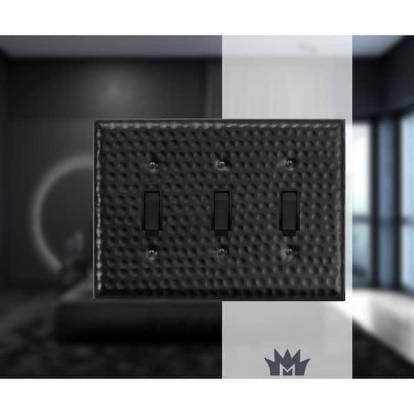 Black 3-Gang Toggle Wall Plate (1-Pack)
