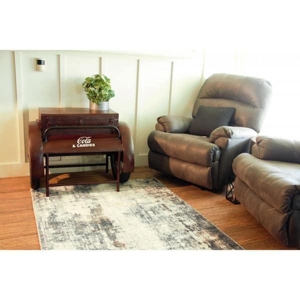 HomeRoots 28 in. Maroon Rectangle Metal End Table
