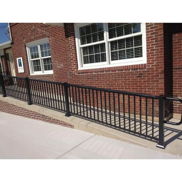 Ez Handrail 6 Ft X 42 In Textured Black Aluminum Baluster Railing Kit Ez6chb The Home Depot