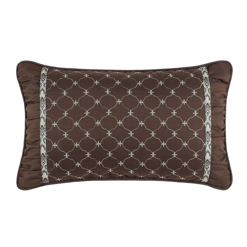 Maren Chocolate Polyester Geometric Boudoir Decorative Throw Pillow 12 In. 