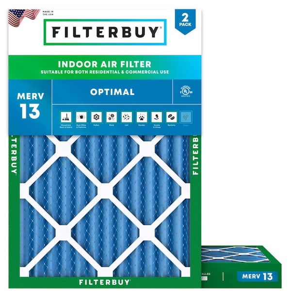 10 in. x 17 in. x 2 in. MERV 13 (FPR 10) Health Defense Pleated HVAC AC Furnace Air Filters for WEN 3410 (2-Pack)