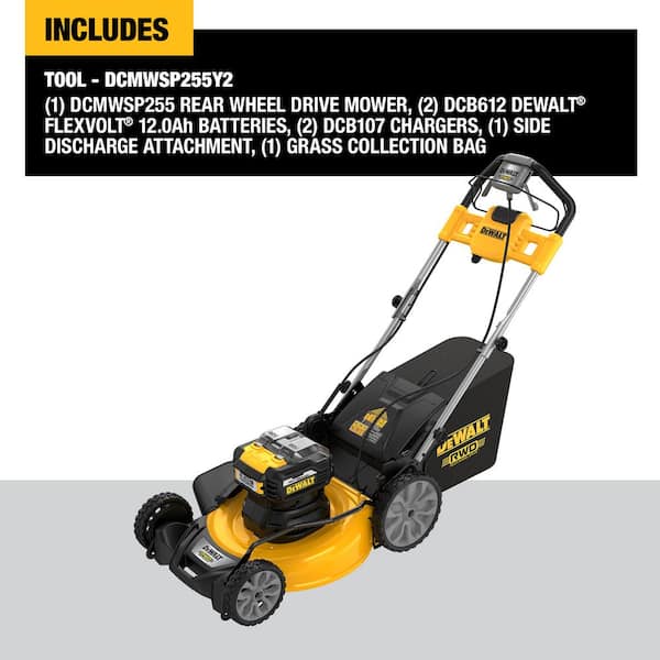 DEWALT DCMWSP255Y2 20V MAX 21 in. Battery Powered Self Propelled Lawn Mower with (2) FLEXVOLT 12Ah Batteries & Charger - 2