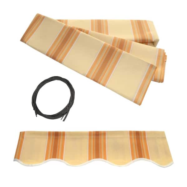 ALEKO 6.5 ft. x 5 ft. Retractable Patio Awning in Multiple Stripe Yellow