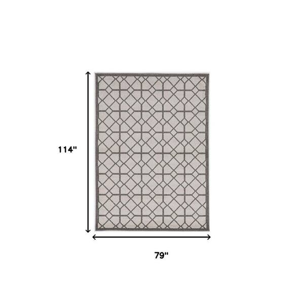 Gray 7 ft. x 10 ft. Woven Polypropylene Rectangle Indoor/Outdoor Area Rug