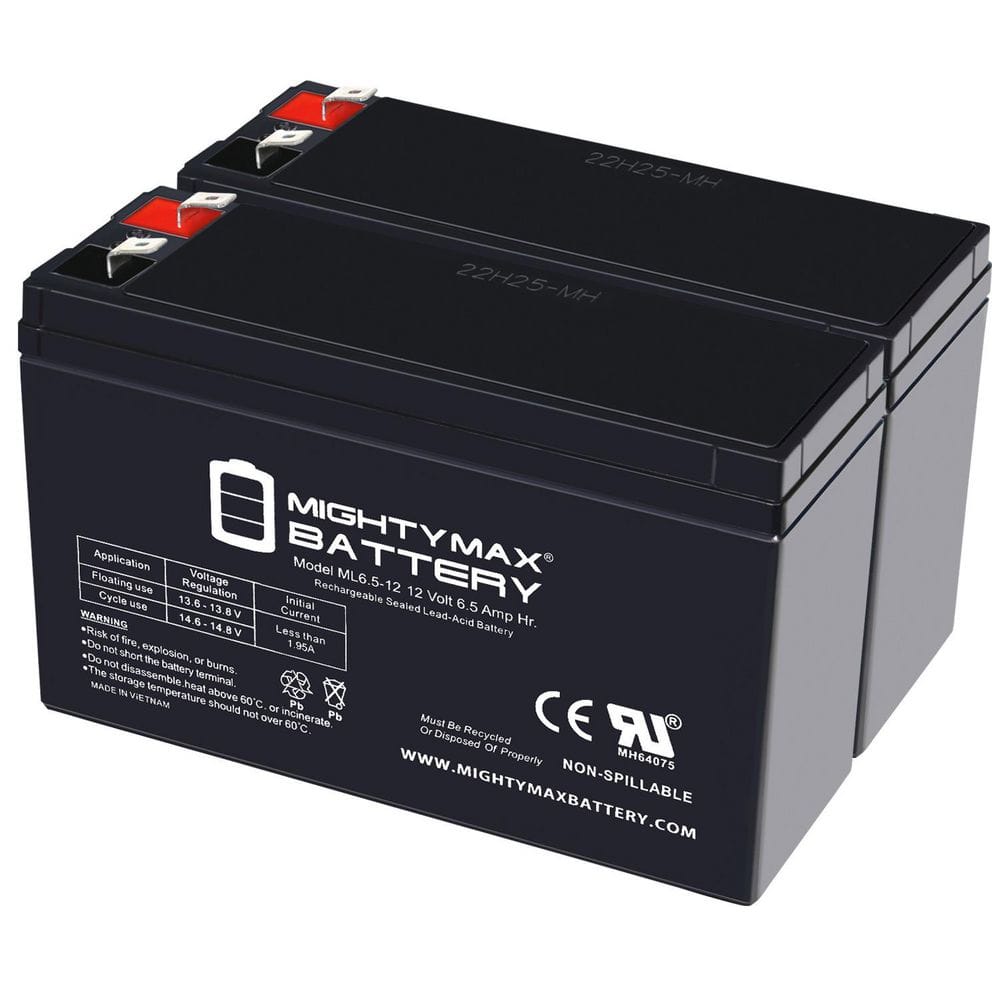 12V, 6.5Ah, AGM, F2 Terminal, Replacement Battery Compatible with Razor Black Label E100 - 2 Pack price history on PriceWatchPro