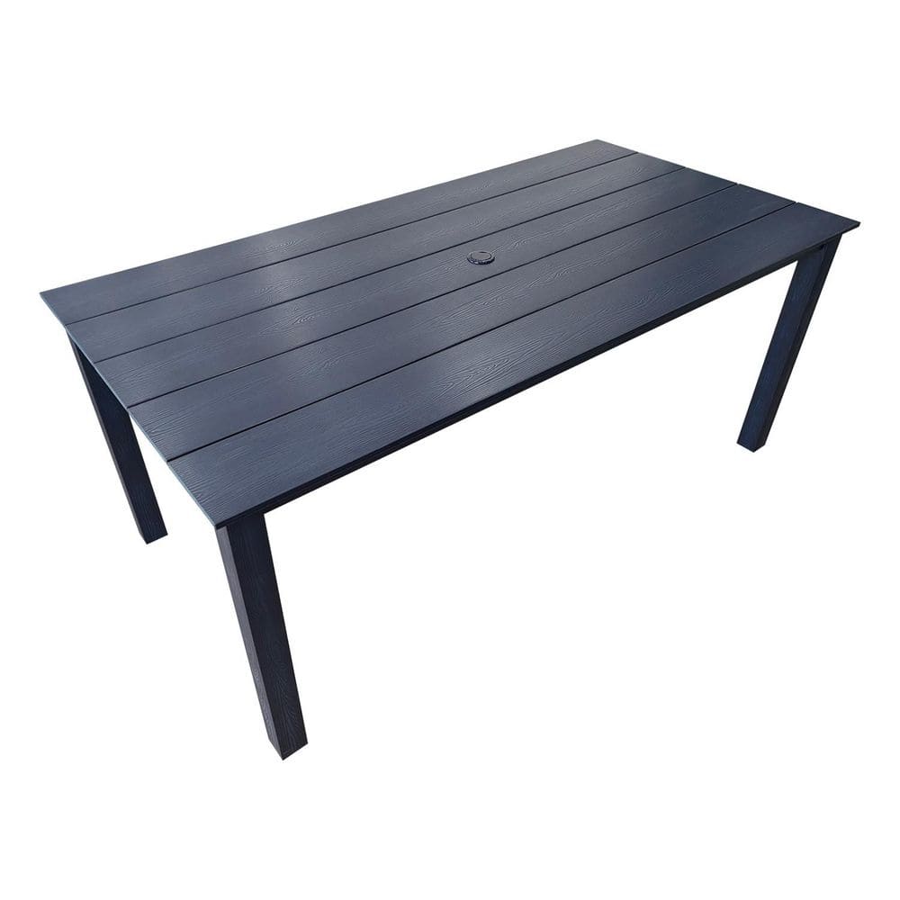 70.9 in. Poly Lumber Outdoor Plastic Dining Table, HIPS Patio Dining Table with Umbrella Hole, 1 Piece, Navy Blue price history on PriceWatchPro